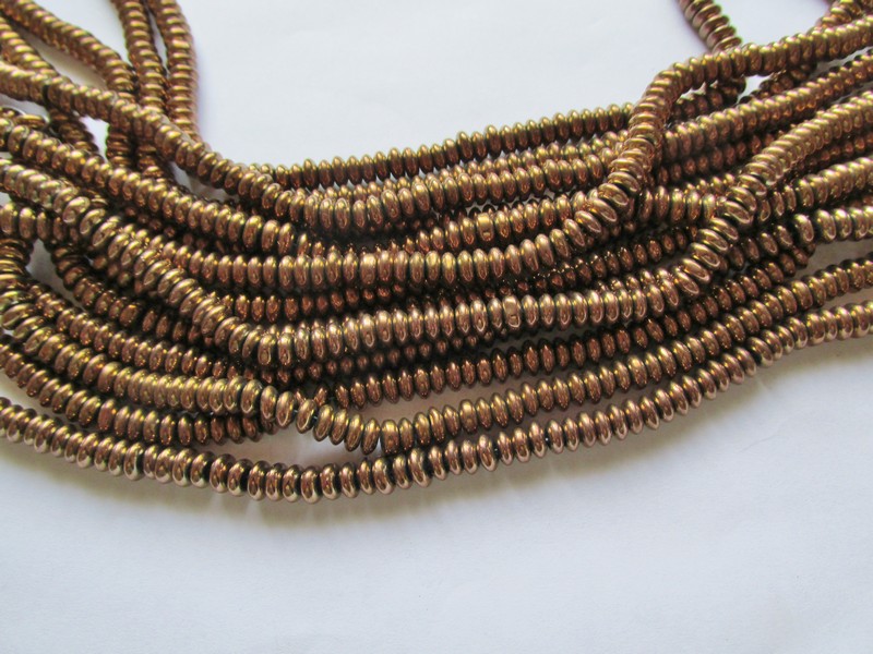(image for) Bronze glass rondelle beads 6mm #H1309